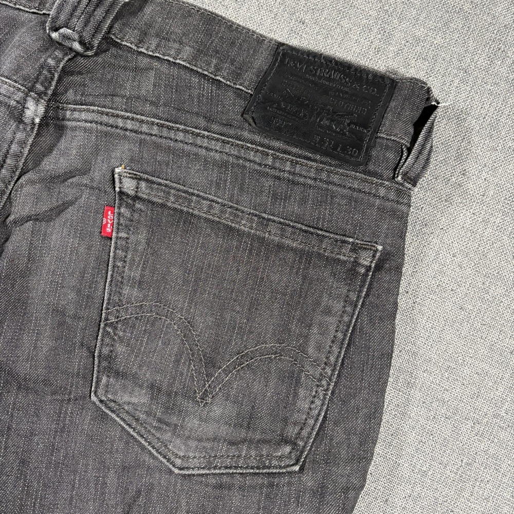 Levi's 599 Low Straight Jeans Mens 31x30 Grey Charcoal Stretch Denim 599-0202
